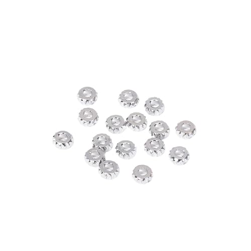 Metallperlen in Großpackungen, 18 Karat vergoldetes Messing, runde gewellte Abstandsperlen for Armband, Halskette, DIY, Perlenherstellung, Schmuckherstellung FüR ArmbäNder Diy Schmuckherstellung(Rhodi Metallperlen in Großpackungen, 18 Karat vergoldetes Messing, runde gewellte Abstandsperlen for Armband, Halskette, DIY, Perlenherstellung, Schmuckherstellung FüR ArmbäNder Diy Schmuckherstellung(Rhodi von WJLYDM