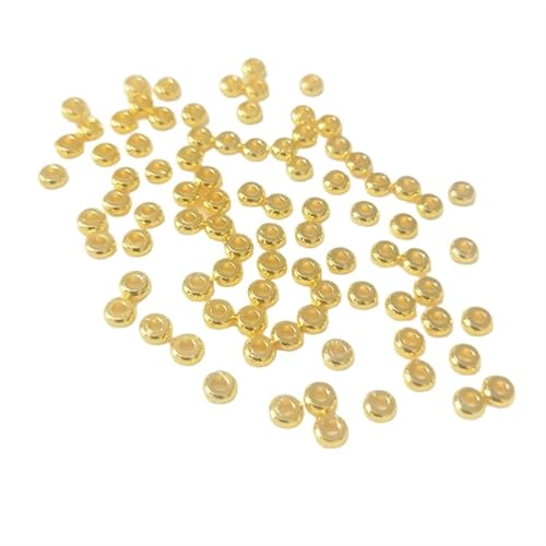 Vergoldete Spacer-Perlen zur Armbandherstellung, Perlen for Auffädeln von Schmuckbeschlägen, Zubehör zur Schmuckherstellung FüR ArmbäNder Diy Schmuckherstellung(18K gold plated,5 mm - 50 pieces) von WJLYDM