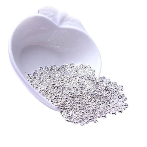 Vergoldete Spacer-Perlen zur Armbandherstellung, Perlen for Auffädeln von Schmuckbeschlägen, Zubehör zur Schmuckherstellung FüR ArmbäNder Diy Schmuckherstellung(Silver plated,10 mm - 40 pieces) von WJLYDM