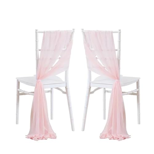 WJLYDM 10/50 Stück 17x250cm Salbeigrün Chiffon Stuhlschärpen 12er Set Schärpen Hochzeit Stuhlhussen Band Hochzeitsfeier Gang Stuhl Dekor(Light pink,50pcs) von WJLYDM
