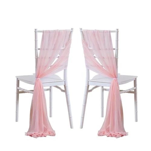 WJLYDM 10/50 Stück 17x250cm Salbeigrün Chiffon Stuhlschärpen 12er Set Schärpen Hochzeit Stuhlhussen Band Hochzeitsfeier Gang Stuhl Dekor(Pink,10 pcs) von WJLYDM