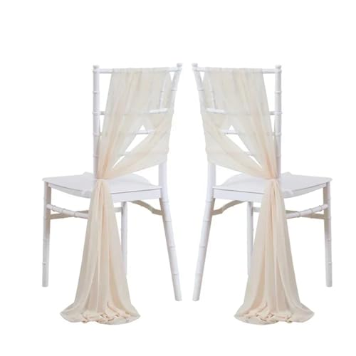 WJLYDM 10/50 Stück Chiffon-Stuhlschärpen, Salbeigrün, 17 x 250 cm, 12er-Set Schärpen for Hochzeiten, Stuhlhussen, Bänder, Hochzeitsfeiern, Gangstühle, Dekoration(Beige,50pcs) von WJLYDM
