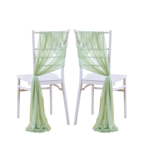 WJLYDM 10/50 Stück Chiffon-Stuhlschärpen, Salbeigrün, 17 x 250 cm, 12er-Set Schärpen for Hochzeiten, Stuhlhussen, Bänder, Hochzeitsfeiern, Gangstühle, Dekoration(Green,50pcs) von WJLYDM