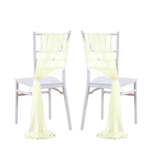 WJLYDM 10/50 Stück Chiffon-Stuhlschärpen, Salbeigrün, 17 x 250 cm, 12er-Set Schärpen for Hochzeiten, Stuhlhussen, Bänder, Hochzeitsfeiern, Gangstühle, Dekoration(Ivory,50pcs) von WJLYDM