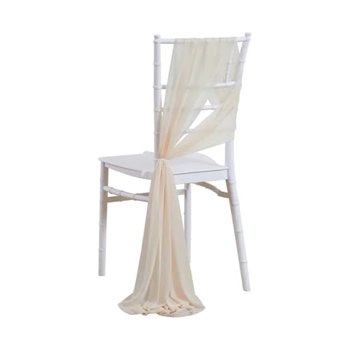 WJLYDM 10/50 Stücke 17x250cm Shiny Chiffon Stuhl Schärpen Set Schärpe Gaze Hochzeit Stuhlhussen Band Hochzeit Party Gang Stuhl Dekoration(Beige,10 pcs) von WJLYDM