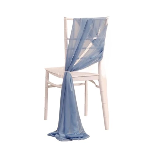 WJLYDM 10/50 Stücke 17x250cm Shiny Chiffon Stuhl Schärpen Set Schärpe Gaze Hochzeit Stuhlhussen Band Hochzeit Party Gang Stuhl Dekoration(Grayish Blue,10 pcs) von WJLYDM