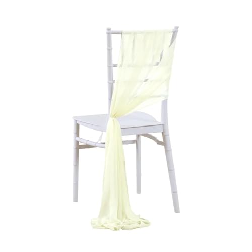 WJLYDM 10/50 Stücke 17x250cm Shiny Chiffon Stuhl Schärpen Set Schärpe Gaze Hochzeit Stuhlhussen Band Hochzeit Party Gang Stuhl Dekoration(Ivory,10 pcs) von WJLYDM