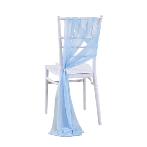 WJLYDM 10/50 Stücke 17x250cm Shiny Chiffon Stuhl Schärpen Set Schärpe Gaze Hochzeit Stuhlhussen Band Hochzeit Party Gang Stuhl Dekoration(Sky Blue,50pcs) von WJLYDM