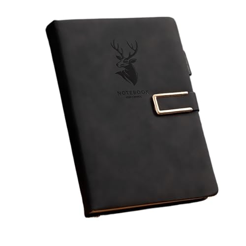 WJLYDM 2 Stücke 360 ​​Blätter Business Notebook Schnalle Multi Farbe Verdickt A5 Leder Schreibwaren(Black) von WJLYDM
