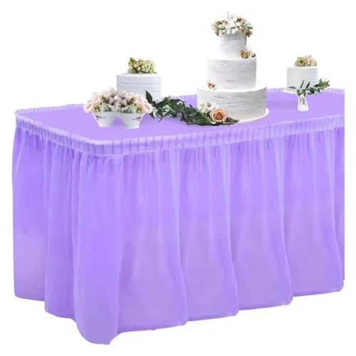 WJLYDM 2 Teile/Satz Tischdecke Set Einfarbig Tisch Abdeckung Tisch Röcke for Happy Birthday Party Hochzeit Und Festival Dekoration(Purple) von WJLYDM