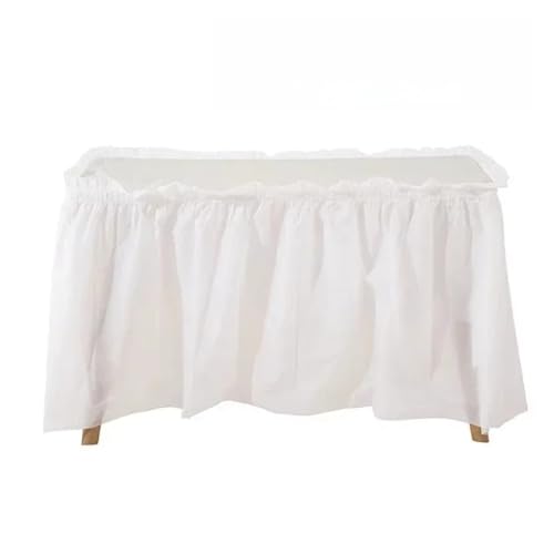 WJLYDM 2 Teile/Satz Tischdecke Set Einfarbig Tisch Abdeckung Tisch Röcke for Happy Birthday Party Hochzeit Und Festival Dekoration(White) von WJLYDM