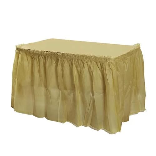 WJLYDM 2 Teile/Satz Tischdecke Set Einfarbig Tisch Abdeckung Tisch Röcke for Happy Birthday Party Hochzeit Und Festival Dekoration(Yellow) von WJLYDM