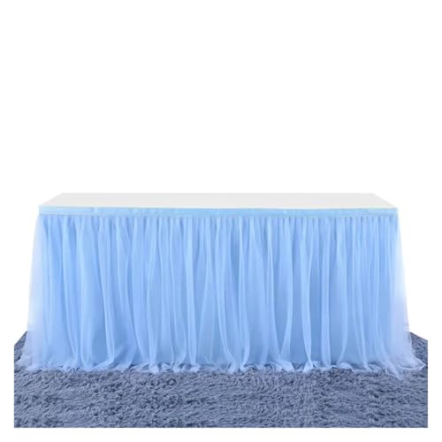 WJLYDM 4FT/6FT/9FT Tüll Tisch Rock Hochzeit Party Tutu Geschirr Tuch Geschlecht Offenbaren Geburtstag Party Home Dekoration(Sky Blue,4FT 77x122cm) von WJLYDM