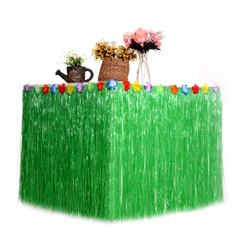 WJLYDM Gras Tischrock Tischrock for Tropische Partydekorationen Party Kostümparty Strohgelb(Light Green,276x75) von WJLYDM