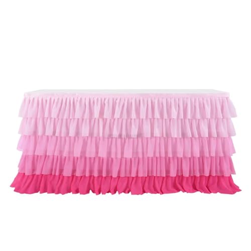WJLYDM Tischrock Geburtstagsfeier Tutu Tischrock Hochzeitsdekoration Tischumrandung Dekotisch(Color3,273cmX77cm) von WJLYDM