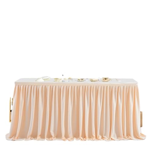 WJLYDM Tischrock Party Geburtstag Plissee Dessert Tischdecke Abdeckung Hochzeit Esstisch Dekor(Champagne,14FT-78X427CM) von WJLYDM