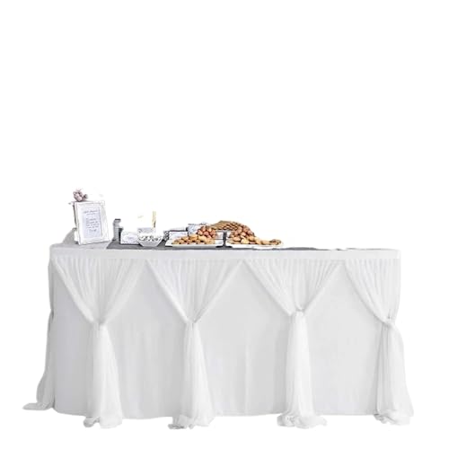 WJLYDM Weiß Tüll Tisch Röcke for Tische Tisch Tuch Rock Dekoration for Hochzeit Geburtstag Party Kuchen Dessert(Color01,6FT 183 X 78cm) von WJLYDM