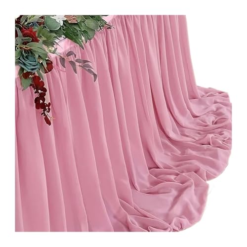 Weißer Tischrock for Chiffon-Hochzeitstischdecke Stoff for Schatztisch Geburtstagsfeier Kuchentisch Decora(Pink,70X426cm) von WJLYDM