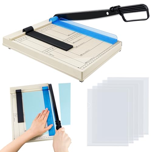 WJMY Papierschneidemaschine (A4/B5/A5/B6/B7, mit 5 Ordnern), Papierschneider A4, Hebelschneider, Paper Cutter, fur Dünne Bleche, Leder, Fotos von WJMY