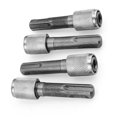 WJUAN Bits für Schlagschrauber, 4 Stück, Silber, 45er Stahl, Bohrfutter Adapter, Präzises Bohren, Schlagschrauber Bit Adapter, Geeignet für Schlagbohrmaschinen, Leichte Handbohrmaschinen (6.35mm) von WJUAN