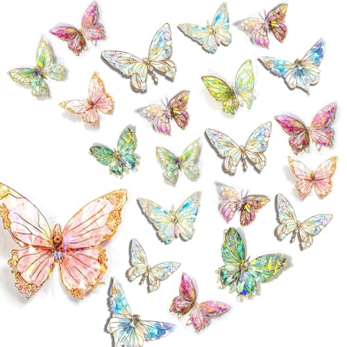 WJWINER 60 Stück mit 3 Themen Schmetterlings-Aufkleber-Set, Scrapbooking Sticker, Transparente Dekorative Aufkleber, 3D Schmetterling Wandaufklebe, für DIY Fotoalbum Tagebuch Scrapbooking Gepäck WJWINER 60 Stück mit 3 Themen Schmetterlings-Aufkleber-Set, Scrapbooking Sticker, Transparente Dekorative Aufkleber, 3D Schmetterling Wandaufklebe, für DIY Fotoalbum Tagebuch Scrapbooking Gepäck von WJWINER