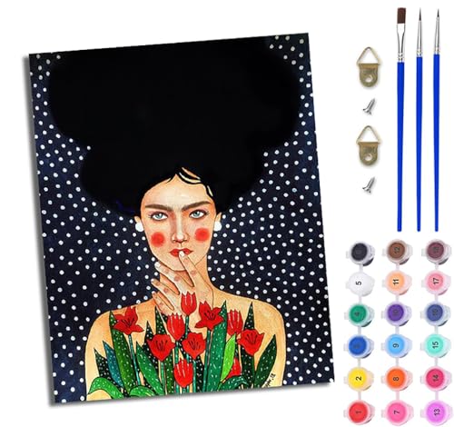 Malen Nach Zahlen DIY auf Leinwand Kit für Anfänger Blumen Abstrakte Schönheit DIY Handgemalt Ölgemälde Leinwand Kit für Anfänger und Erwachsene Mit Rahmen 40 x 50 cm Malen Nach Zahlen DIY auf Leinwand Kit für Anfänger Blumen Abstrakte Schönheit DIY Handgemalt Ölgemälde Leinwand Kit für Anfänger und Erwachsene Mit Rahmen 40 x 50 cm von WJWWANG