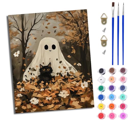 Malen Nach Zahlen DIY auf Leinwand Kit für Anfänger Blumengeist und schwarze Katze DIY Handgemalt Ölgemälde Leinwand Kit für Anfänger und Erwachsene Mit Rahmen 40 x 50 cm Malen Nach Zahlen DIY auf Leinwand Kit für Anfänger Blumengeist und schwarze Katze DIY Handgemalt Ölgemälde Leinwand Kit für Anfänger und Erwachsene Mit Rahmen 40 x 50 cm von WJWWANG