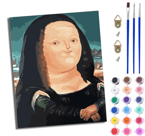 Malen Nach Zahlen DIY auf Leinwand Kit für Anfänger Dickes Mädchen Mona Lisa DIY Handgemalt Ölgemälde Leinwand Kit für Anfänger und Erwachsene Mit Rahmen 40 x 50 cm Malen Nach Zahlen DIY auf Leinwand Kit für Anfänger Dickes Mädchen Mona Lisa DIY Handgemalt Ölgemälde Leinwand Kit für Anfänger und Erwachsene Mit Rahmen 40 x 50 cm von WJWWANG