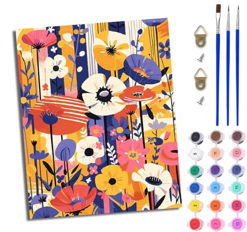 Malen Nach Zahlen DIY auf Leinwand Kit für Anfänger Einfaches Gemälde von Blumen DIY Handgemalt Ölgemälde Leinwand Kit für Anfänger und Erwachsene Mit Rahmen 40 x 50 cm Malen Nach Zahlen DIY auf Leinwand Kit für Anfänger Einfaches Gemälde von Blumen DIY Handgemalt Ölgemälde Leinwand Kit für Anfänger und Erwachsene Mit Rahmen 40 x 50 cm von WJWWANG
