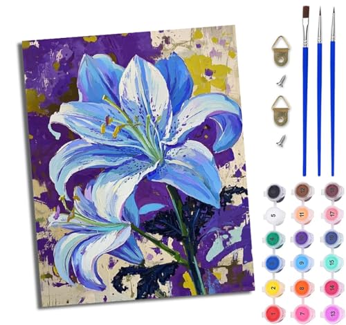 Malen Nach Zahlen DIY auf Leinwand Kit für Anfänger Fantasielilie DIY Handgemalt Ölgemälde Leinwand Kit für Anfänger und Erwachsene Mit Rahmen 40 x 50 cm Malen Nach Zahlen DIY auf Leinwand Kit für Anfänger Fantasielilie DIY Handgemalt Ölgemälde Leinwand Kit für Anfänger und Erwachsene Mit Rahmen 40 x 50 cm von WJWWANG