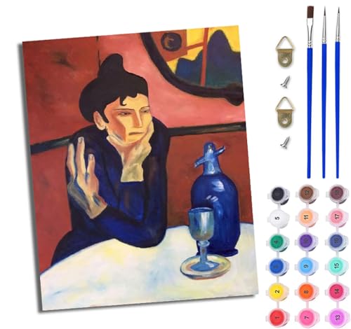 Malen Nach Zahlen DIY auf Leinwand Kit für Anfänger Schönheit moderne abstrakte DIY Handgemalt Ölgemälde Leinwand Kit für Anfänger und Erwachsene Mit Rahmen 40 x 50 cm von WJWWANG