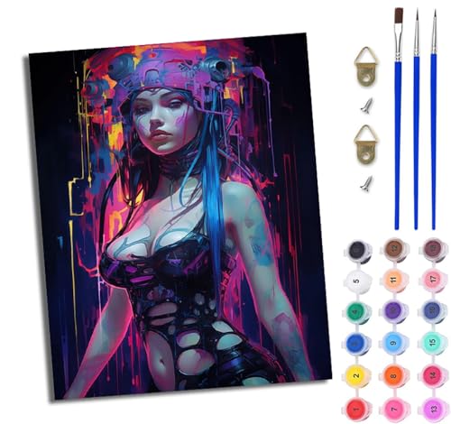 Malen Nach Zahlen DIY auf Leinwand Kit für Anfänger Technologie-Mädchen DIY Handgemalt Ölgemälde Leinwand Kit für Anfänger und Erwachsene Mit Rahmen 40 x 50 cm Malen Nach Zahlen DIY auf Leinwand Kit für Anfänger Technologie-Mädchen DIY Handgemalt Ölgemälde Leinwand Kit für Anfänger und Erwachsene Mit Rahmen 40 x 50 cm von WJWWANG