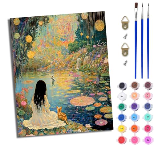 Malen Nach Zahlen DIY auf Leinwand Kit für Anfänger Traumteich-Schönheit DIY Handgemalt Ölgemälde Leinwand Kit für Anfänger und Erwachsene Mit Rahmen 40 x 50 cm Malen Nach Zahlen DIY auf Leinwand Kit für Anfänger Traumteich-Schönheit DIY Handgemalt Ölgemälde Leinwand Kit für Anfänger und Erwachsene Mit Rahmen 40 x 50 cm von WJWWANG
