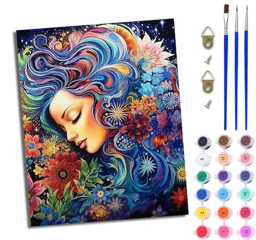 Malen Nach Zahlen Erwachsene Malen Nach Zahlen mit Pinseln und Acrylfarben Blumenschönheit einfaches DIY-Ölgemälde-Set auf Leinwand mit3- Pinseln und Acrylpigment lustiges Mit Rahmen Malen Nach Zahlen Erwachsene Malen Nach Zahlen mit Pinseln und Acrylfarben Blumenschönheit einfaches DIY-Ölgemälde-Set auf Leinwand mit3- Pinseln und Acrylpigment lustiges Mit Rahmen von WJWWANG
