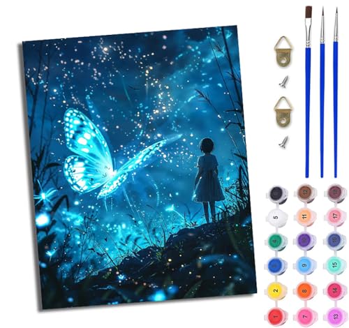 Malen Nach Zahlen Erwachsene Malen Nach Zahlen mit Pinseln und Acrylfarben Fantasie Schmetterling Mädchen einfaches DIY-Ölgemälde-Set auf Leinwand mit3- Pinseln und Acrylpigment lustiges(Mit Rahmen) Malen Nach Zahlen Erwachsene Malen Nach Zahlen mit Pinseln und Acrylfarben Fantasie Schmetterling Mädchen einfaches DIY-Ölgemälde-Set auf Leinwand mit3- Pinseln und Acrylpigment lustiges(Mit Rahmen) von WJWWANG