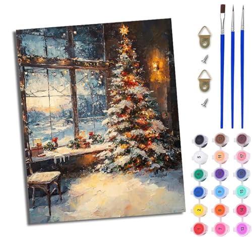 Malen Nach Zahlen Erwachsene Malen Nach Zahlen mit Pinseln und Acrylfarben Geschenk Weihnachtsbaum einfaches DIY-Ölgemälde-Set auf Leinwand mit3- Pinseln und Acrylpigment lustiges Mit Rahmen Malen Nach Zahlen Erwachsene Malen Nach Zahlen mit Pinseln und Acrylfarben Geschenk Weihnachtsbaum einfaches DIY-Ölgemälde-Set auf Leinwand mit3- Pinseln und Acrylpigment lustiges Mit Rahmen von WJWWANG