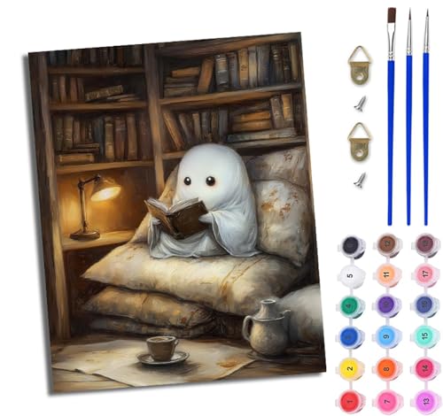 Malen Nach Zahlen Erwachsene Malen Nach Zahlen mit Pinseln und Acrylfarben Niedlicher Lesegeist einfaches DIY-Ölgemälde-Set auf Leinwand mit3- Pinseln und Acrylpigment lustiges Mit Rahmen Malen Nach Zahlen Erwachsene Malen Nach Zahlen mit Pinseln und Acrylfarben Niedlicher Lesegeist einfaches DIY-Ölgemälde-Set auf Leinwand mit3- Pinseln und Acrylpigment lustiges Mit Rahmen von WJWWANG
