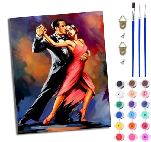 Malen Nach Zahlen Erwachsene Malen Nach Zahlen mit Pinseln und Acrylfarben Paar tanzt Cha-Cha einfaches DIY-Ölgemälde-Set auf Leinwand mit3- Pinseln und Acrylpigment lustiges Mit Rahmen Malen Nach Zahlen Erwachsene Malen Nach Zahlen mit Pinseln und Acrylfarben Paar tanzt Cha-Cha einfaches DIY-Ölgemälde-Set auf Leinwand mit3- Pinseln und Acrylpigment lustiges Mit Rahmen von WJWWANG