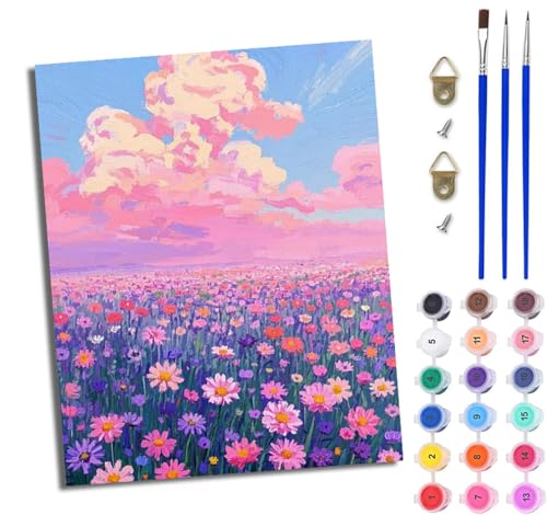 Malen Nach Zahlen Erwachsene Malen Nach Zahlen mit Pinseln und Acrylfarben Verträumtes Blumenmeer einfaches DIY-Ölgemälde-Set auf Leinwand mit3- Pinseln und Acrylpigment lustiges Mit Rahmen Malen Nach Zahlen Erwachsene Malen Nach Zahlen mit Pinseln und Acrylfarben Verträumtes Blumenmeer einfaches DIY-Ölgemälde-Set auf Leinwand mit3- Pinseln und Acrylpigment lustiges Mit Rahmen von WJWWANG