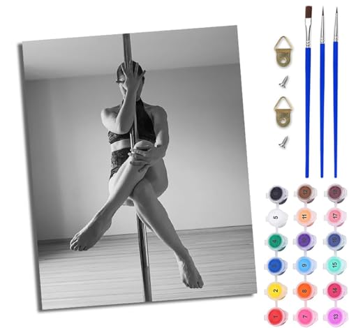 Malen Nach Zahlen ErwachseneSchönes Mädchen Pole Dance Handgemalte Ölgemälde Leinwand für Home Décor Mit Rahmen Malen Nach Zahlen ErwachseneSchönes Mädchen Pole Dance Handgemalte Ölgemälde Leinwand für Home Décor Mit Rahmen von WJWWANG