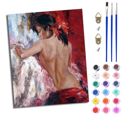 Malen nach Zahlen DIY Handgemalt Ölgemälde Set für Anfänger und Jugendliche Der Rücken einer schönen Frau ist heiß Pinsel und Acrylfarbe 40x50 cm Mit Rahmen ideal als Geschenk oder zur Heimdekoration Malen nach Zahlen DIY Handgemalt Ölgemälde Set für Anfänger und Jugendliche Der Rücken einer schönen Frau ist heiß Pinsel und Acrylfarbe 40x50 cm Mit Rahmen ideal als Geschenk oder zur Heimdekoration von WJWWANG