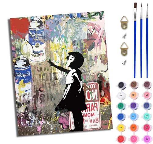 Malen nach Zahlen DIY Handgemalt Ölgemälde Set für Anfänger und Jugendliche Digitales Gekritzel des Mädchens Pinsel und Acrylfarbe 40x50 cm Mit Rahmen ideal als Geschenk oder zur Heimdekoration Malen nach Zahlen DIY Handgemalt Ölgemälde Set für Anfänger und Jugendliche Digitales Gekritzel des Mädchens Pinsel und Acrylfarbe 40x50 cm Mit Rahmen ideal als Geschenk oder zur Heimdekoration von WJWWANG