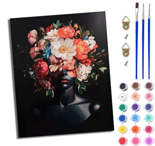 WJWWANG Malen Nach Zahlen DIY auf Leinwand Kit für Anfänger Afrikanische Mädchen Blumen Mit Acryl Farben und Premium Pinsel 40x50CM Home Deko oder Geburtstag Weihnachten Geschenk WJWWANG Malen Nach Zahlen DIY auf Leinwand Kit für Anfänger Afrikanische Mädchen Blumen Mit Acryl Farben und Premium Pinsel 40x50CM Home Deko oder Geburtstag Weihnachten Geschenk von WJWWANG