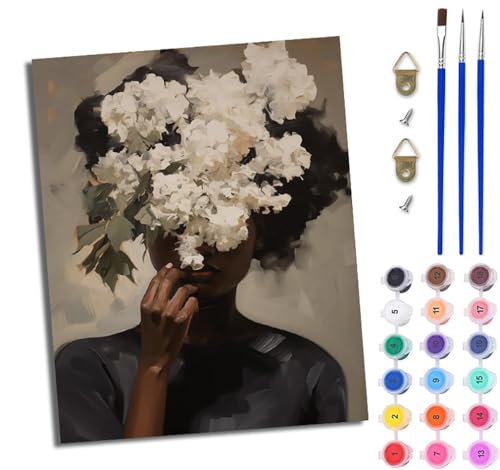 WJWWANG Malen Nach Zahlen DIY auf Leinwand Kit für Anfänger Blumen Afrikanisches Mädchen Mit Acryl Farben und Premium Pinsel 40x50CM Home Deko oder Geburtstag Weihnachten Geschenk WJWWANG Malen Nach Zahlen DIY auf Leinwand Kit für Anfänger Blumen Afrikanisches Mädchen Mit Acryl Farben und Premium Pinsel 40x50CM Home Deko oder Geburtstag Weihnachten Geschenk von WJWWANG