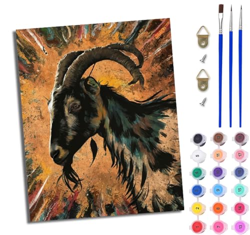 WJWWANG Malen Nach Zahlen DIY auf Leinwand Kit für Anfänger Einzigartige Ziege Mit Acryl Farben und Premium Pinsel 40x50CM Home Deko oder Geburtstag Weihnachten Geschenk WJWWANG Malen Nach Zahlen DIY auf Leinwand Kit für Anfänger Einzigartige Ziege Mit Acryl Farben und Premium Pinsel 40x50CM Home Deko oder Geburtstag Weihnachten Geschenk von WJWWANG