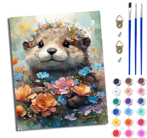 WJWWANG Malen Nach Zahlen DIY auf Leinwand Kit für Anfänger Farbiger Blumenotter Mit Acryl Farben und Premium Pinsel 40x50CM Home Deko oder Geburtstag Weihnachten Geschenk WJWWANG Malen Nach Zahlen DIY auf Leinwand Kit für Anfänger Farbiger Blumenotter Mit Acryl Farben und Premium Pinsel 40x50CM Home Deko oder Geburtstag Weihnachten Geschenk von WJWWANG