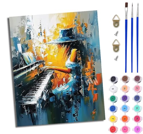 WJWWANG Malen Nach Zahlen DIY auf Leinwand Kit für Anfänger Mädchen spielt Klavier Mit Acryl Farben und Premium Pinsel 40x50CM Home Deko oder Geburtstag Weihnachten Geschenk WJWWANG Malen Nach Zahlen DIY auf Leinwand Kit für Anfänger Mädchen spielt Klavier Mit Acryl Farben und Premium Pinsel 40x50CM Home Deko oder Geburtstag Weihnachten Geschenk von WJWWANG