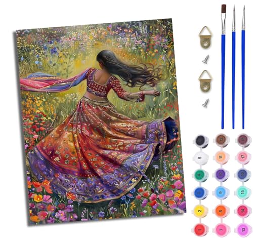 WJWWANG Malen Nach Zahlen DIY auf Leinwand Kit für Anfänger Mädchen tanzen in den Blumen Mit Acryl Farben und Premium Pinsel 40x50CM Home Deko oder Geburtstag Weihnachten Geschenk WJWWANG Malen Nach Zahlen DIY auf Leinwand Kit für Anfänger Mädchen tanzen in den Blumen Mit Acryl Farben und Premium Pinsel 40x50CM Home Deko oder Geburtstag Weihnachten Geschenk von WJWWANG