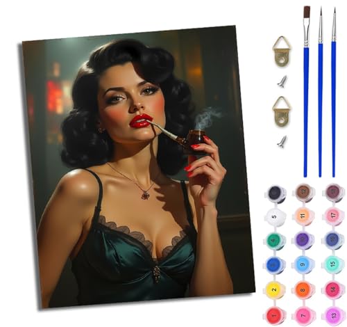 WJWWANG Malen Nach Zahlen DIY auf Leinwand Kit für Anfänger Sexy Mädchen rauchen Mit Acryl Farben und Premium Pinsel 40x50CM Home Deko oder Geburtstag Weihnachten Geschenk WJWWANG Malen Nach Zahlen DIY auf Leinwand Kit für Anfänger Sexy Mädchen rauchen Mit Acryl Farben und Premium Pinsel 40x50CM Home Deko oder Geburtstag Weihnachten Geschenk von WJWWANG
