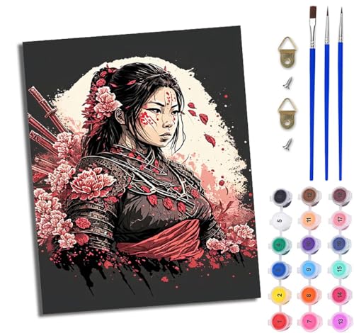 WJWWANG Malen Nach Zahlen Erwachsene Malen Nach Zahlen Blumenkrieger-Mädchen DIY Handgemalt Ölgemälde Kit für Anfänger und Erwachsene Mit 3-Pinseln und Acrylfarbe Mit Rahmen 40X50CM WJWWANG Malen Nach Zahlen Erwachsene Malen Nach Zahlen Blumenkrieger-Mädchen DIY Handgemalt Ölgemälde Kit für Anfänger und Erwachsene Mit 3-Pinseln und Acrylfarbe Mit Rahmen 40X50CM von WJWWANG